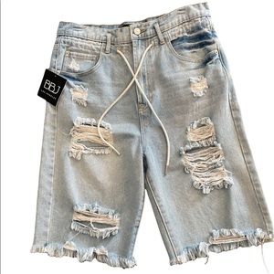 Boom Boom Jeans | Distressed Bermuda Shorts